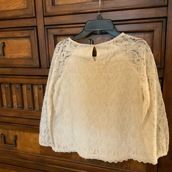 NEWw/TAG Peek Lace Blouse wLining Cream, Sz10 - Picture 2 of 3